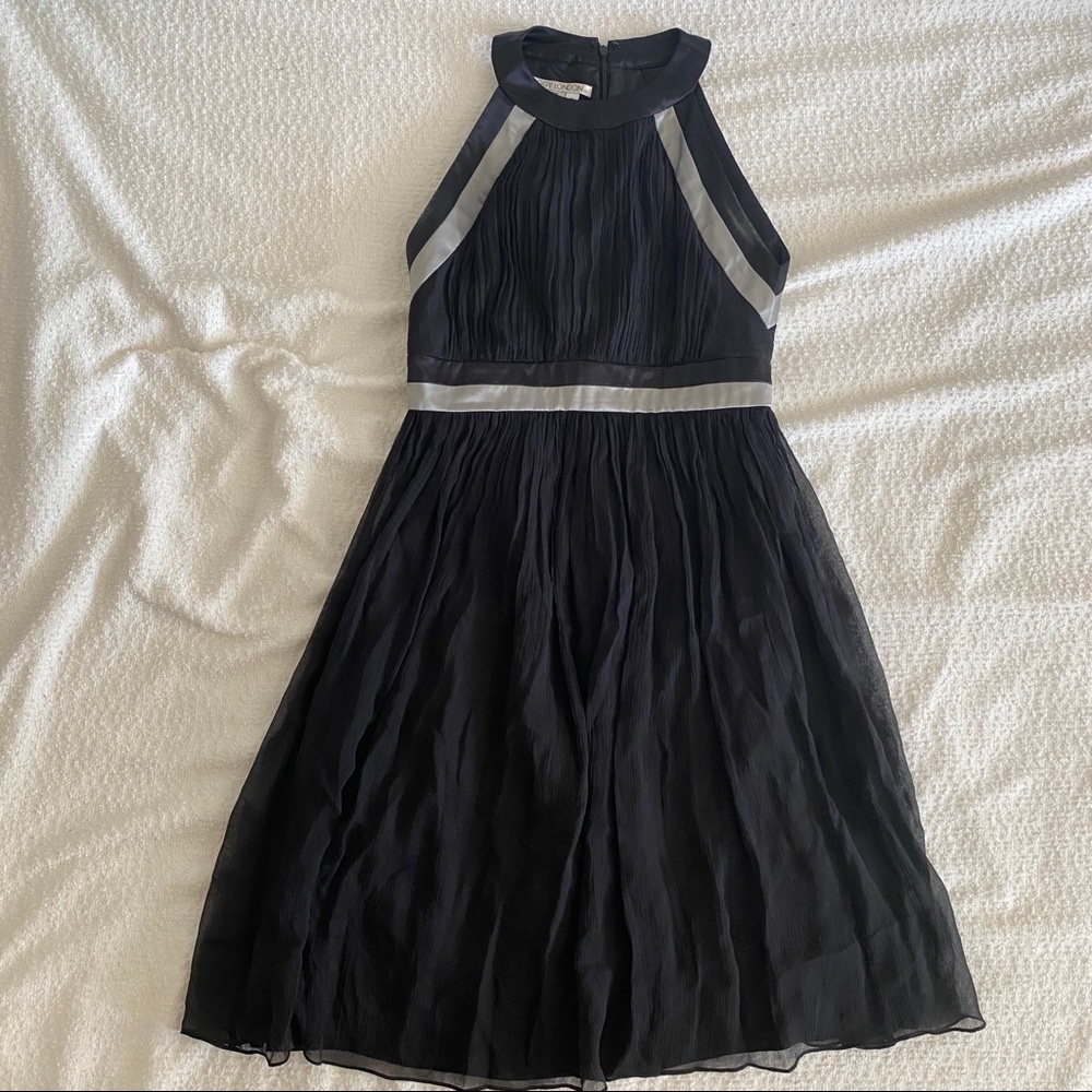 high neck sleeveless silk dress